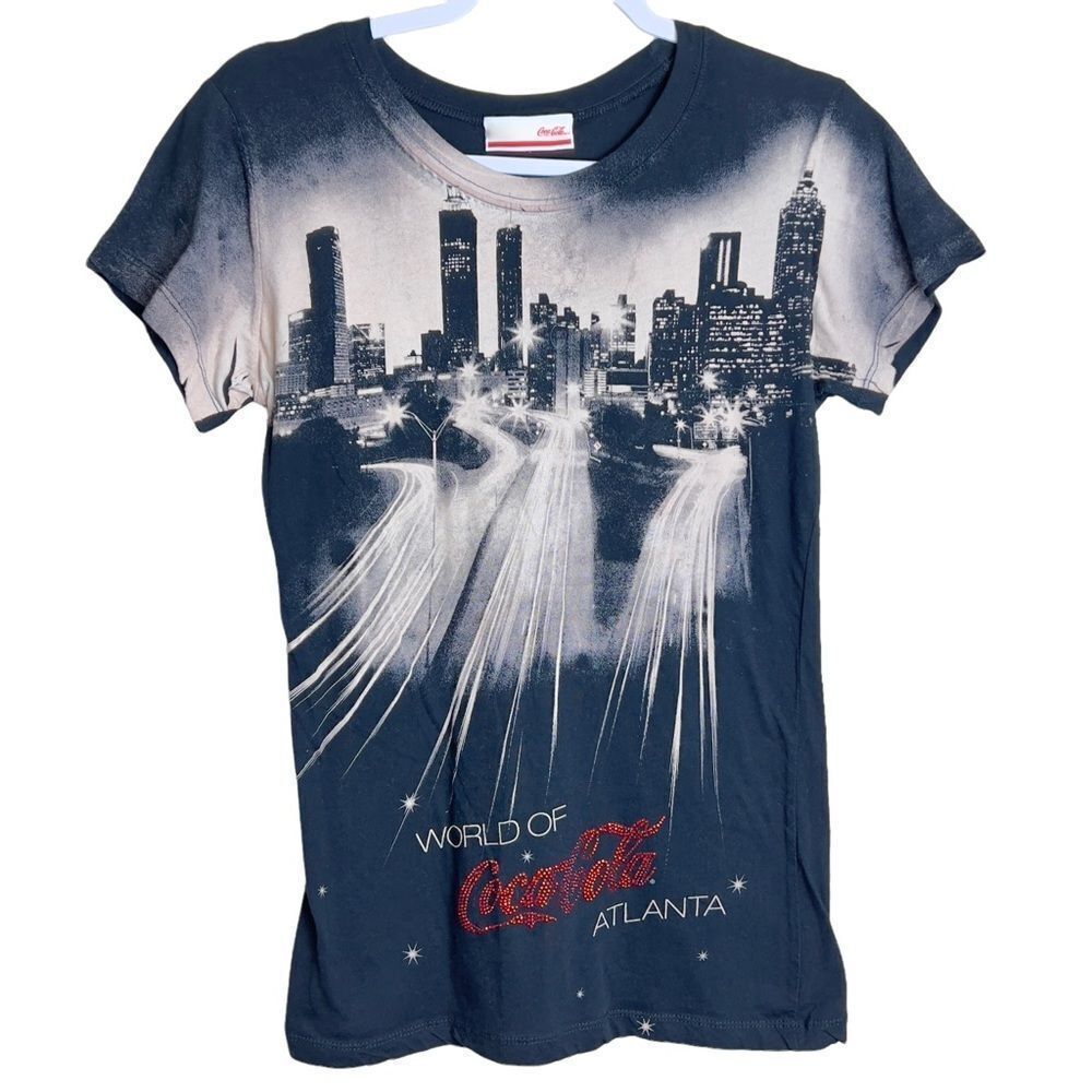 Coca-Cola atlanta city womens xl embellished red stones original tee shirt